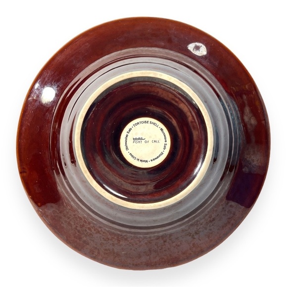 Set Of 2 Sakura Port of Call Tortoise Shell Stoneware Bowls 9 1/2" Brown Beige - Picture 5 of 7